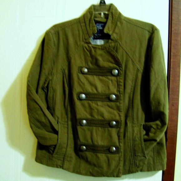 ARMY GREEN MILITARY VINTAGE JACKET - Picture 1 of 2